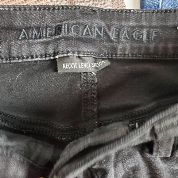American Eagle Women’s Next Level Stretch Jeggings Size 4 Black High-Rise Skinny - Picture 6 of 8